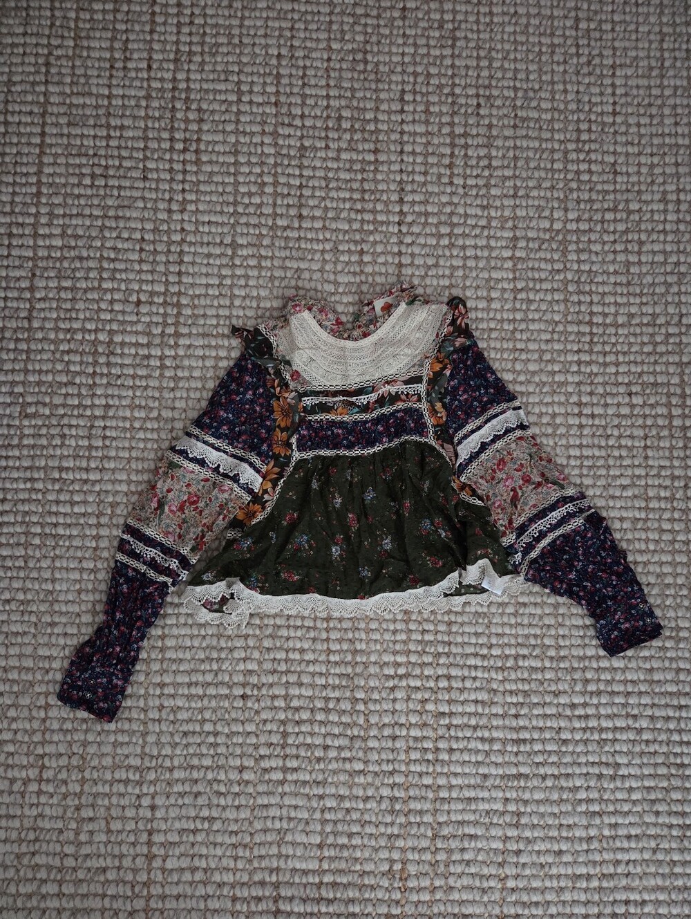 Farm Rio Lace Bib Ruffle Blouse - Picture 2 of 9